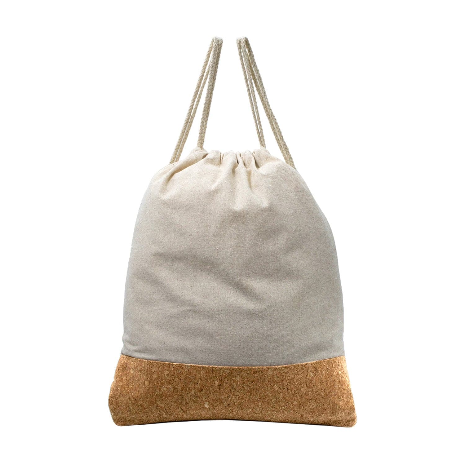 16 Drawstring Wholesale Backpack in Natural with Cork Bulk Case of