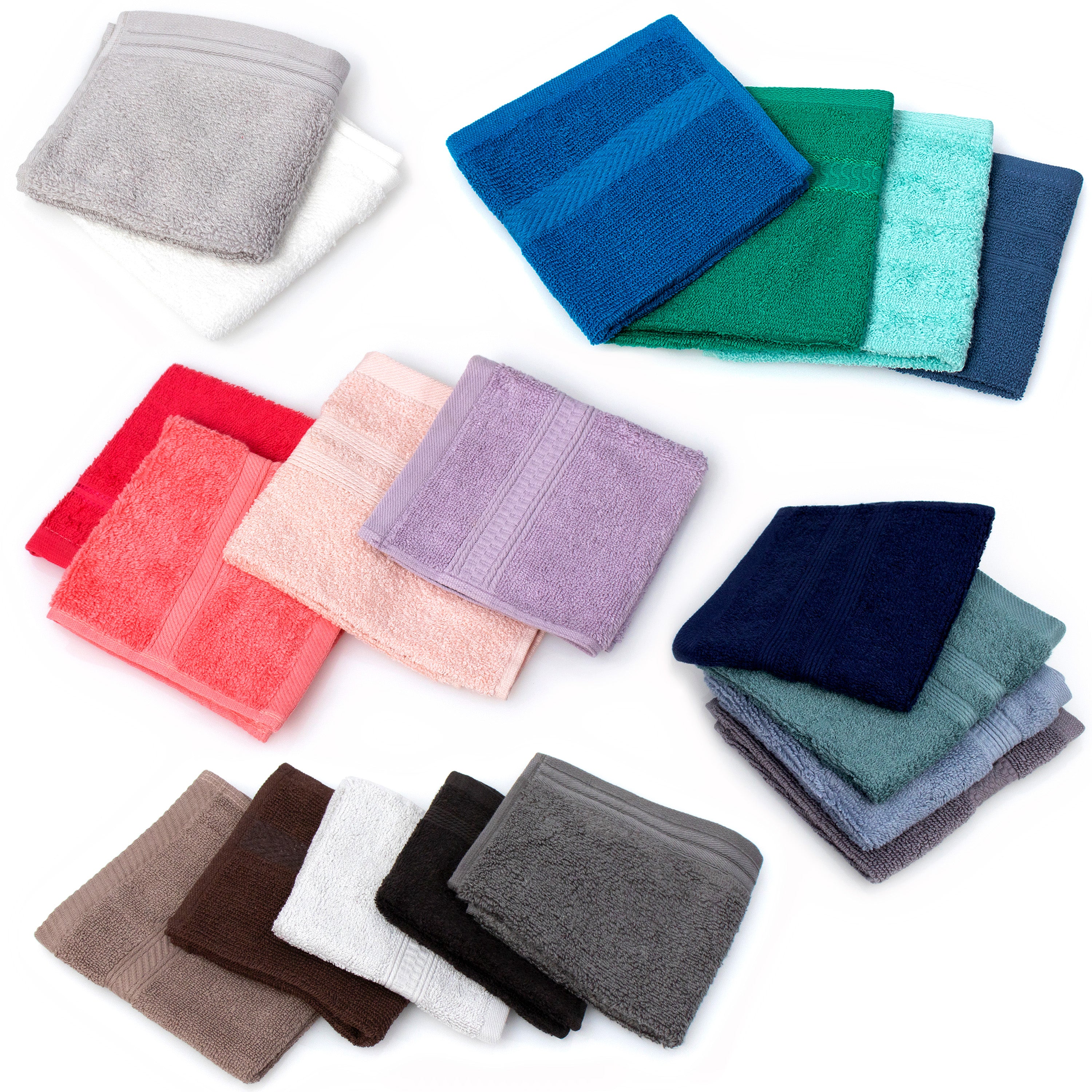 12”x12” Assorted Colors, Wholesale Value Hand Towels 288 Pack – Bulk Case of 288