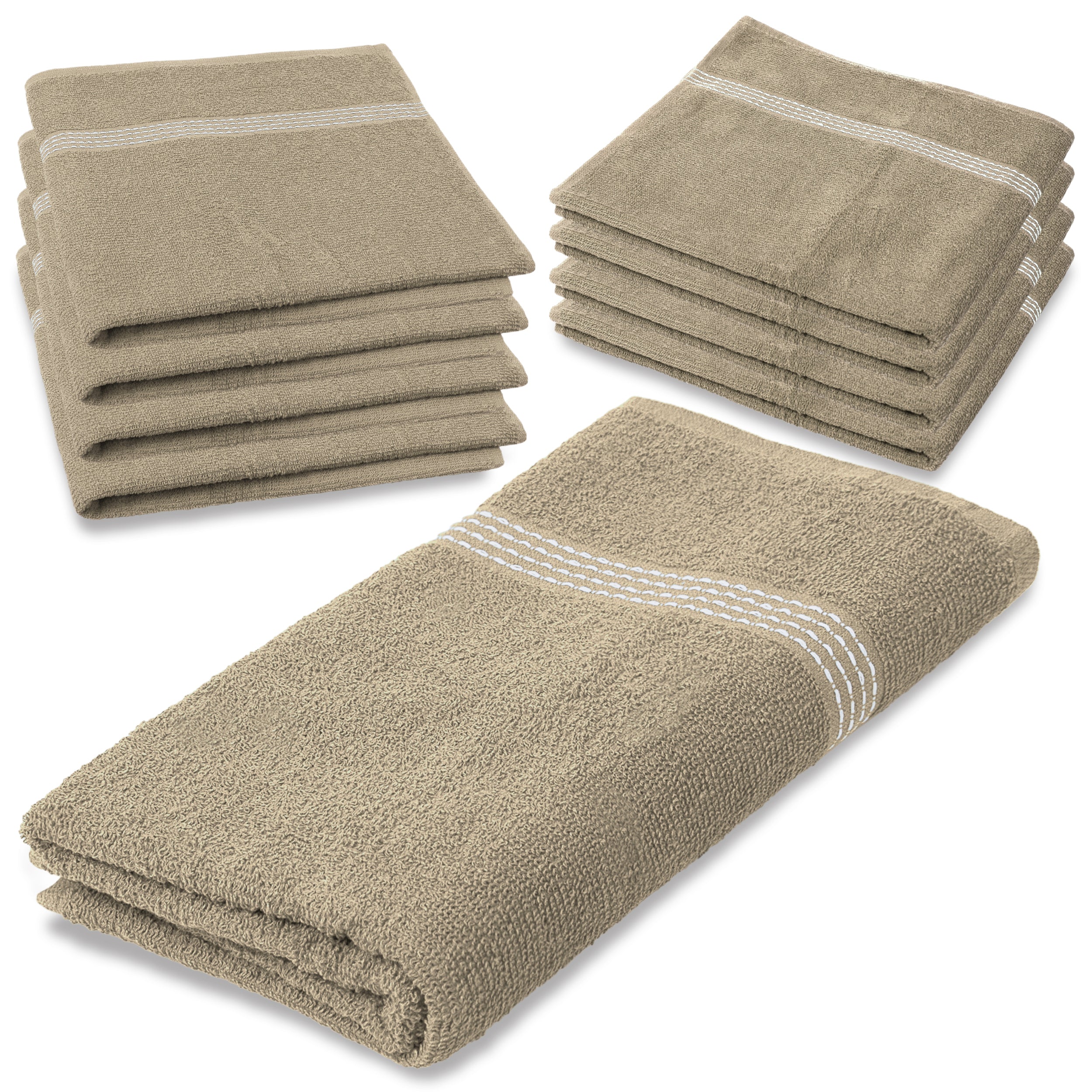 27"x50" Beige Wholesale Value Bath Towels 48-Pack – Bulk Case of 48