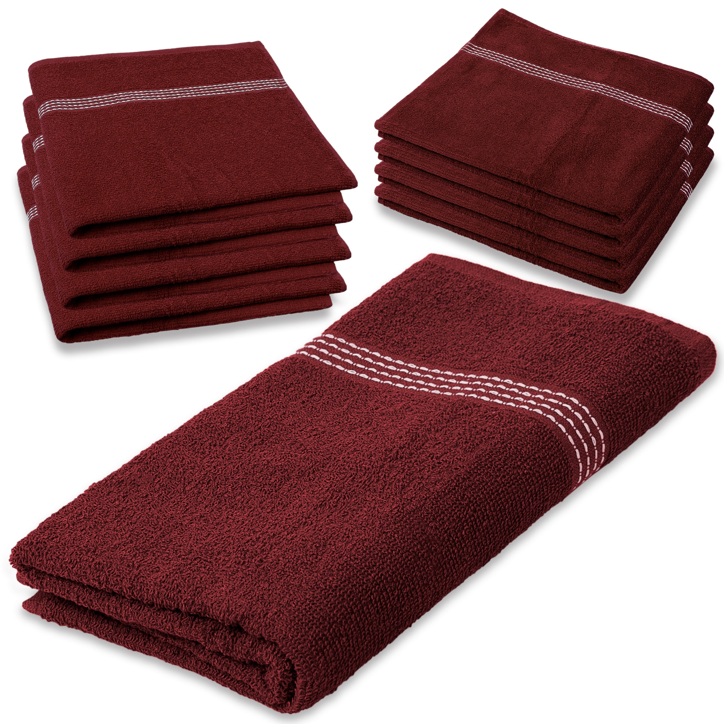 27"x50" Burgundy Wholesale Value Bath Towels 48-Pack – Bulk Case of 48