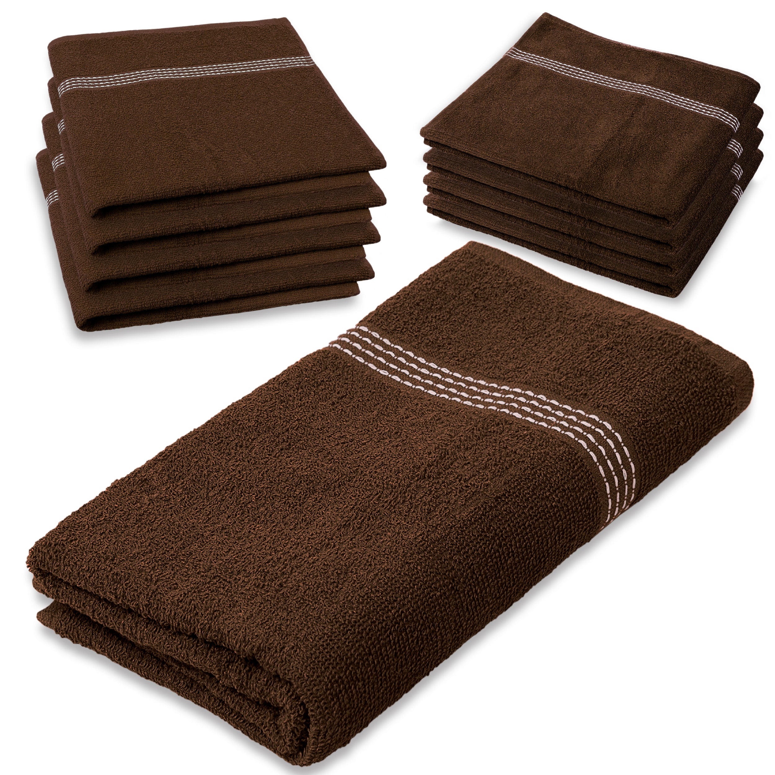 27"x50" Coffee Brown Wholesale Value Bath Towels 48-Pack – Bulk Case of 48