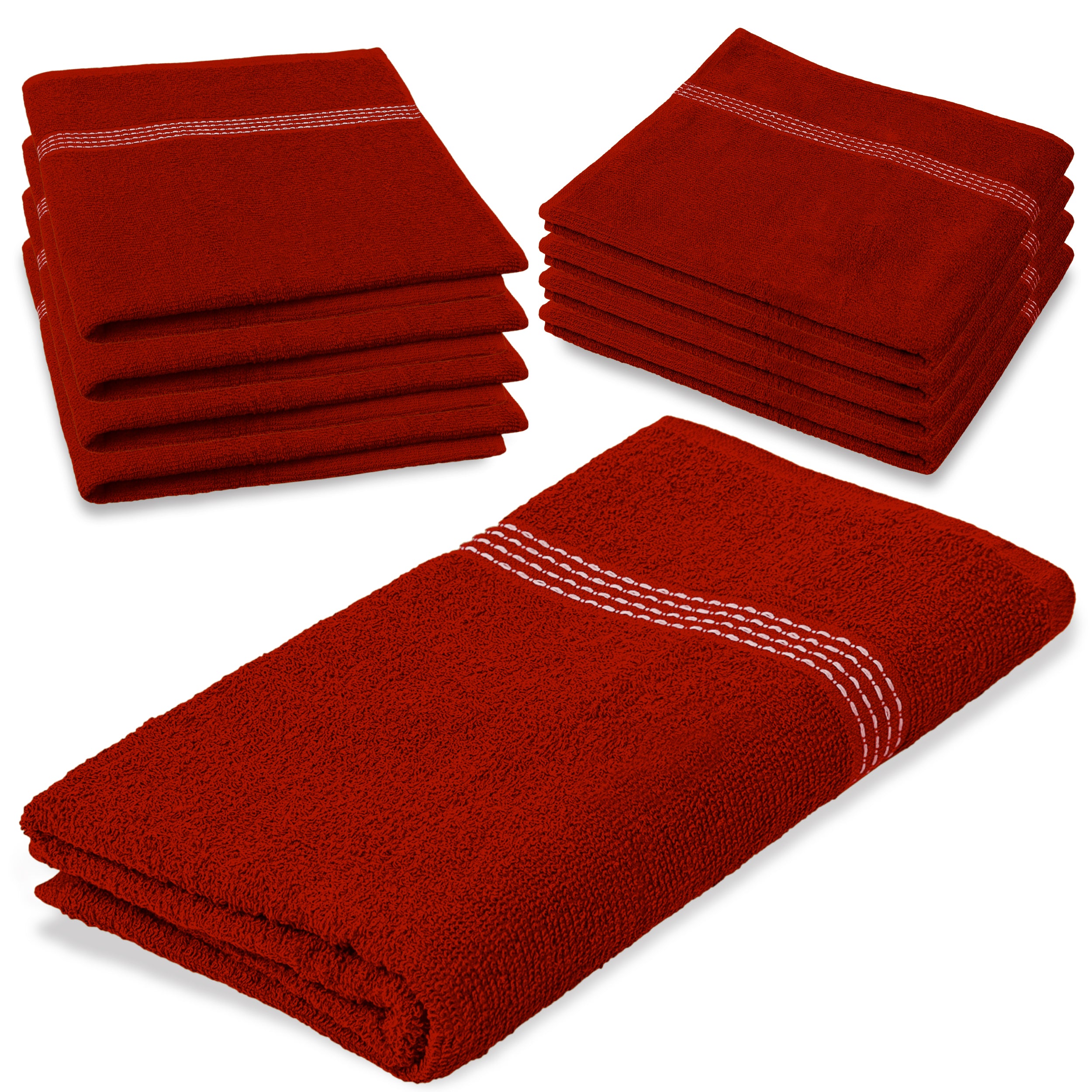 27"x50" Dark Red Wholesale Value Bath Towels 48-Pack – Bulk Case of 48