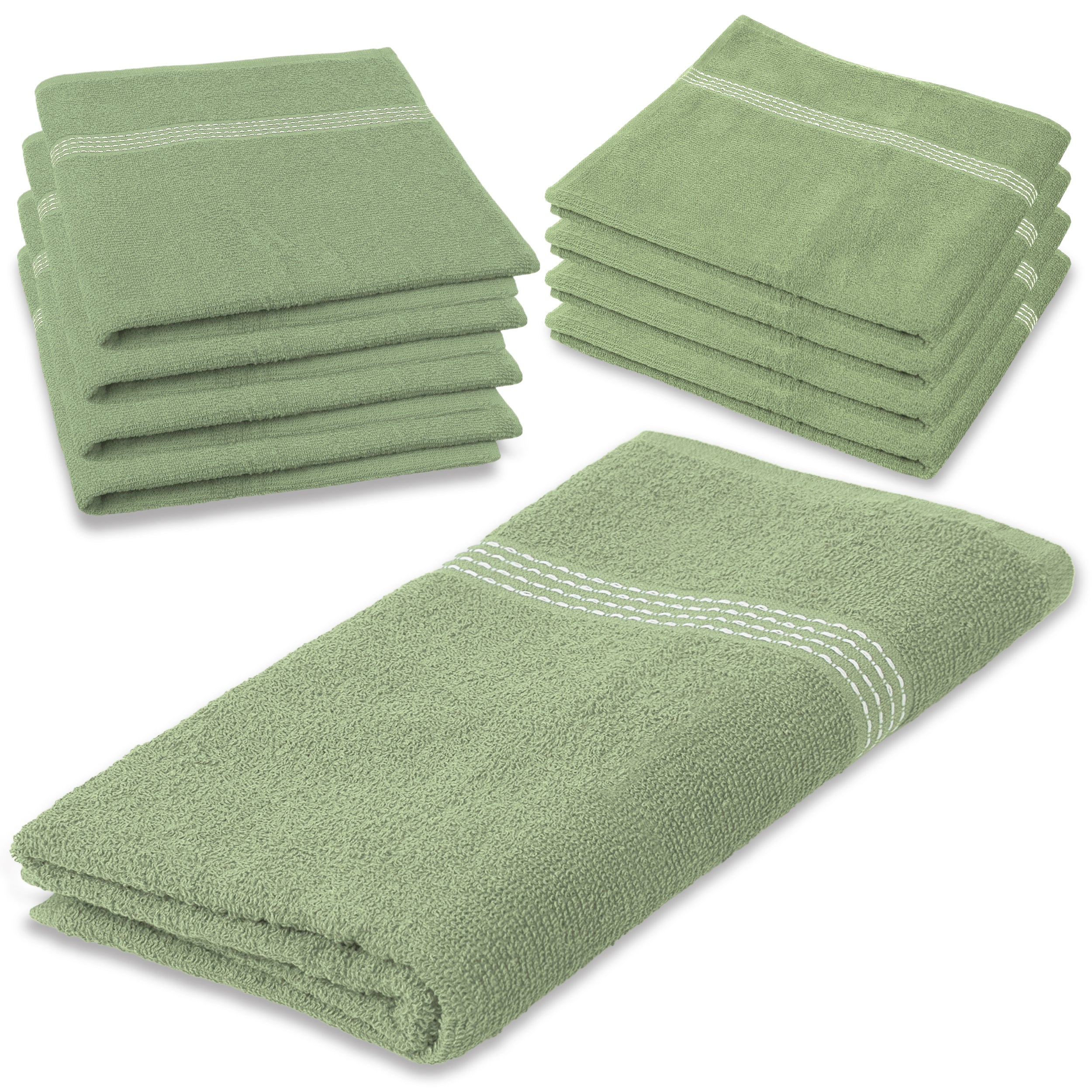 27"x50" Green Wholesale Value Bath Towels 48-Pack – Bulk Case of 48