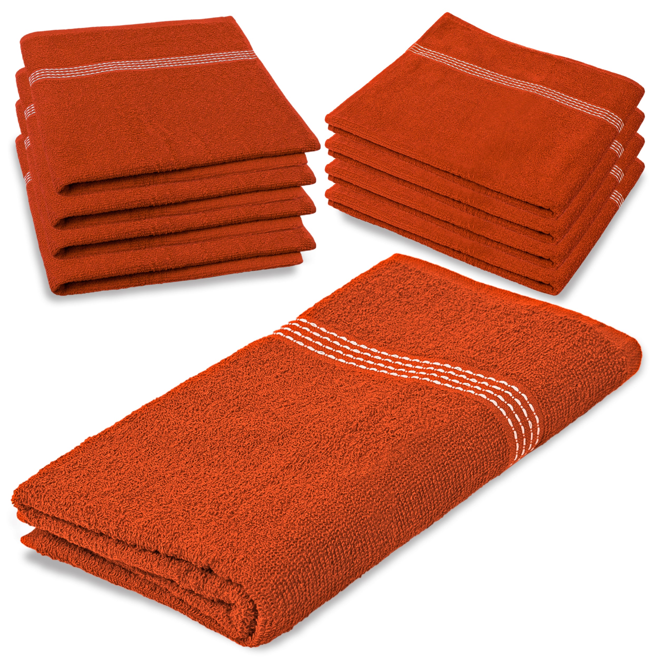 27"x50" Orange Wholesale Value Bath Towels 8-Pack – Bulk Case of 8