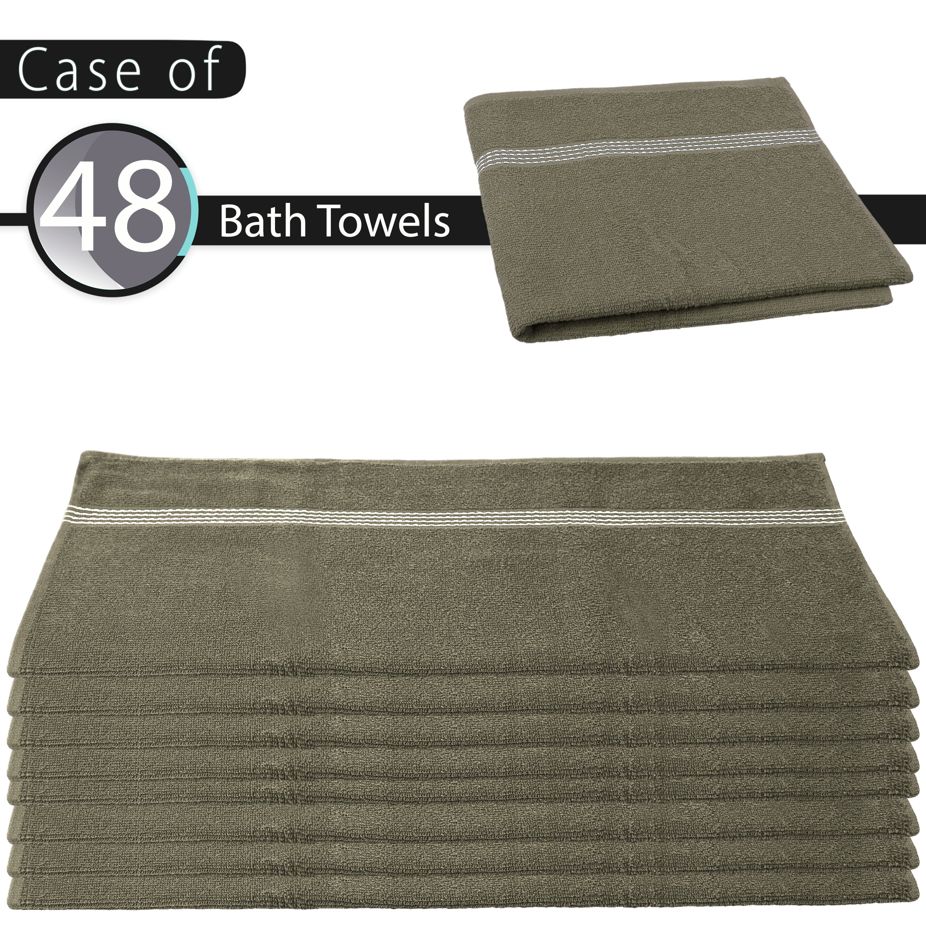 27"x50" Pastel Green Wholesale Value Bath Towels 48-Pack – Bulk Case of 48