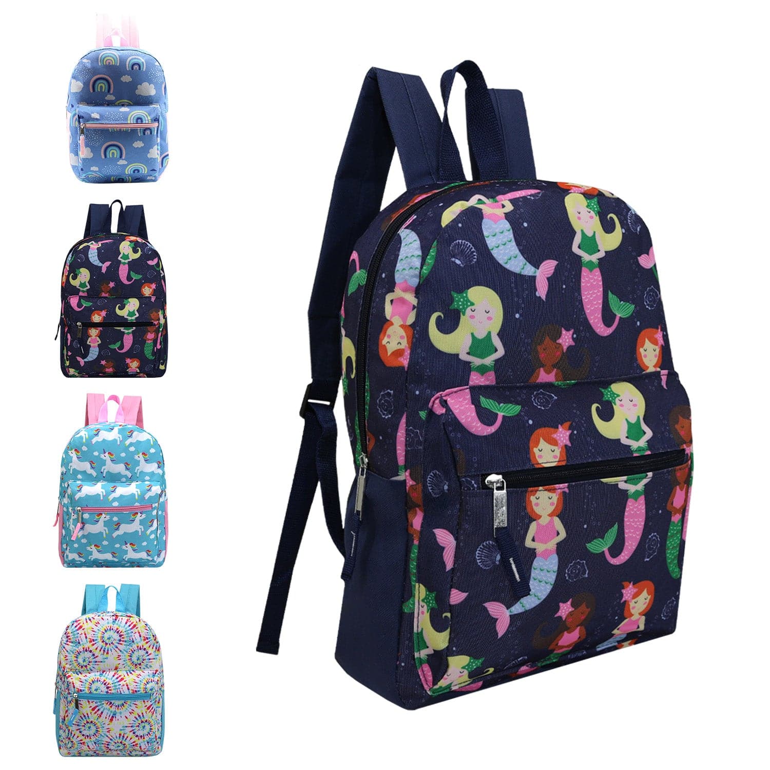 12 Wholesale Kids 15" Backpacks and 12 Bulk School Supply Kits of Your Choice