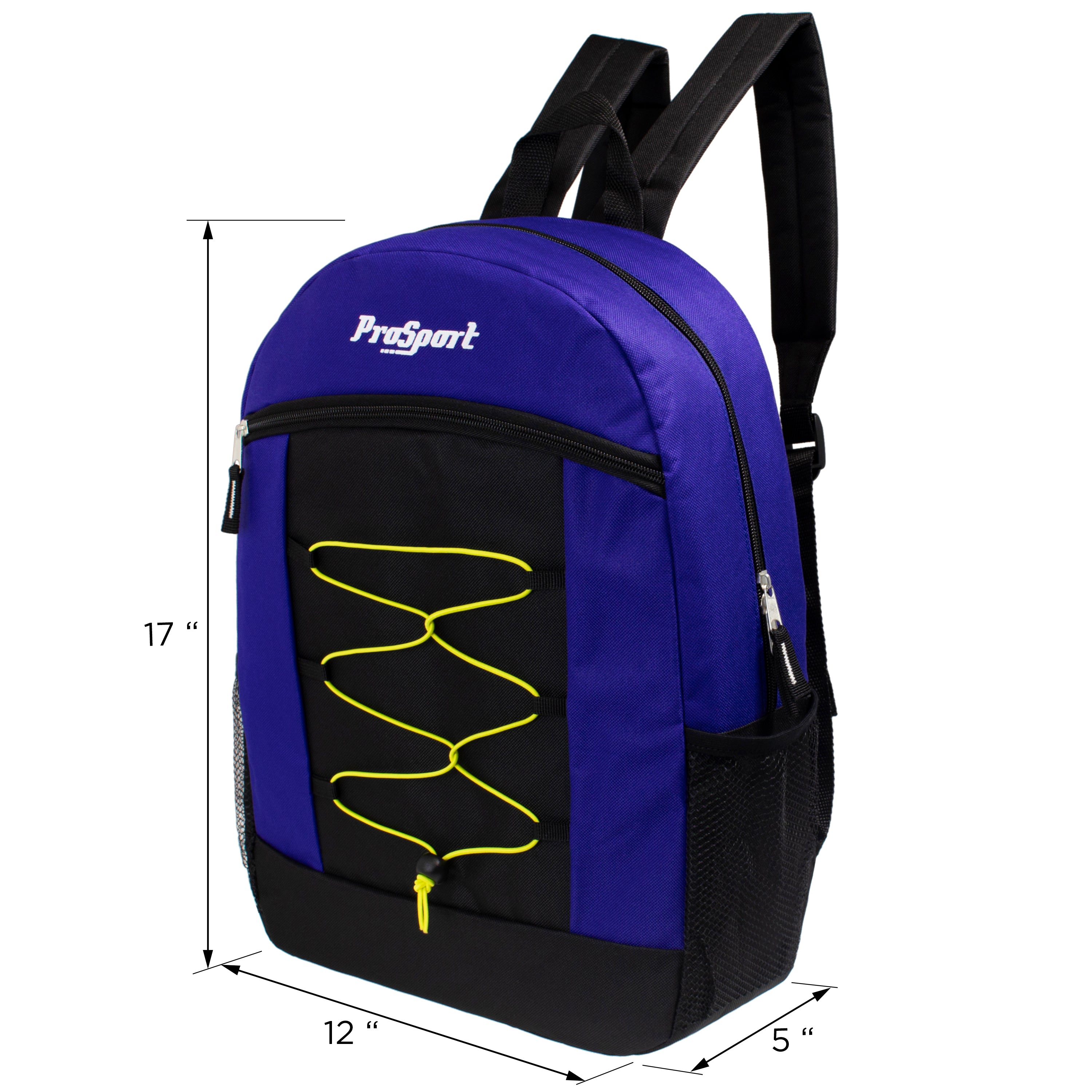 12 Bungee 17" Multi-Color Backpacks & Your Choice of 12 Winter Item Sets - Wholesale Care Package: Homeless, Emergency, Charity