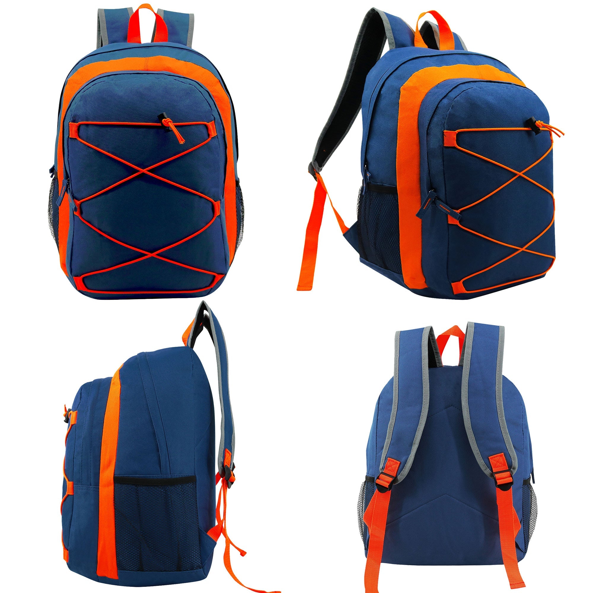 12 Bungee 17" Premium Backpacks & Your Choice of 12 Winter Item Sets - Wholesale Care Package: Homeless, Emergency, Charity