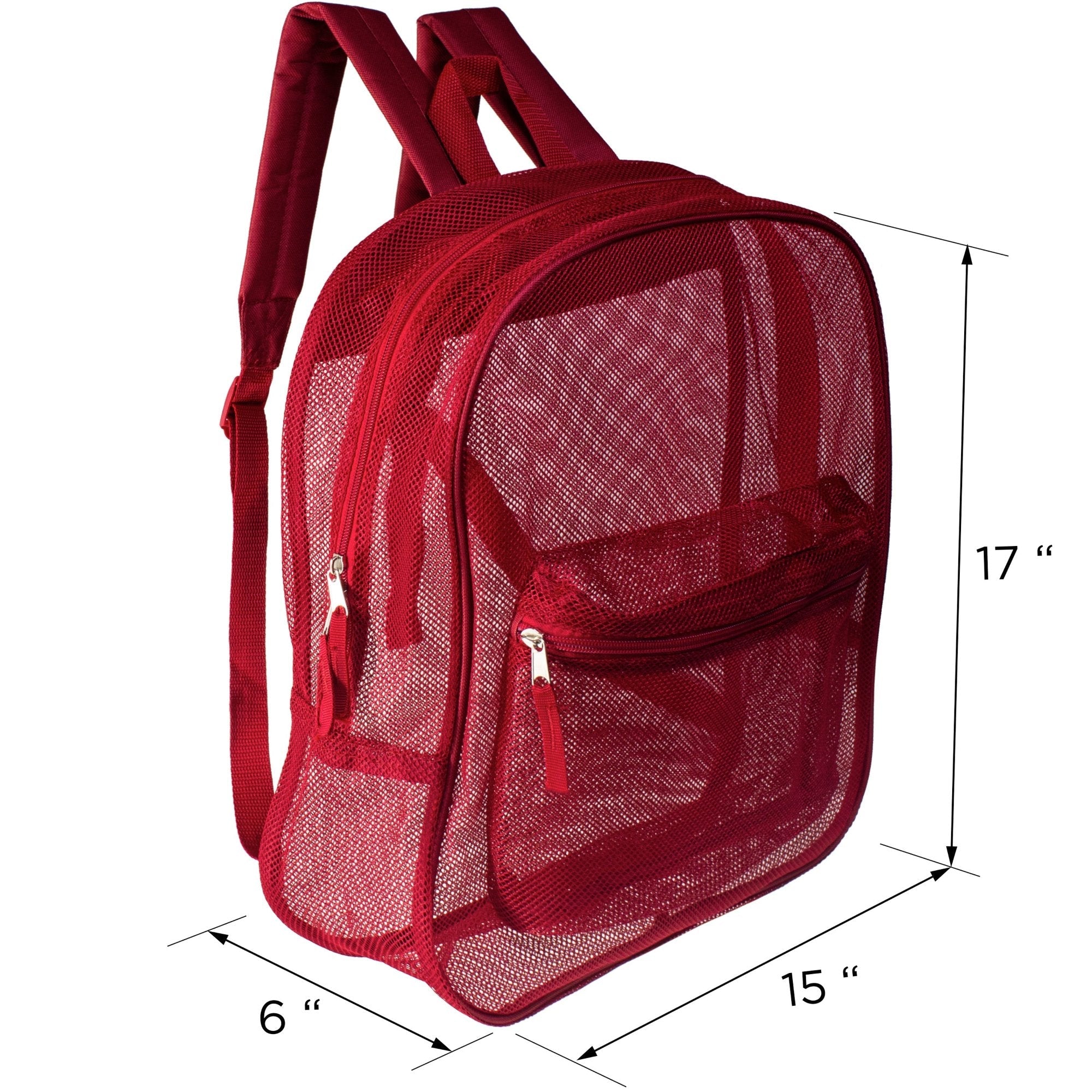 12 Wholesale 17" Mesh Backpacks in Assorted Colors & 12 Bulk School Supply Kits of Your Choice