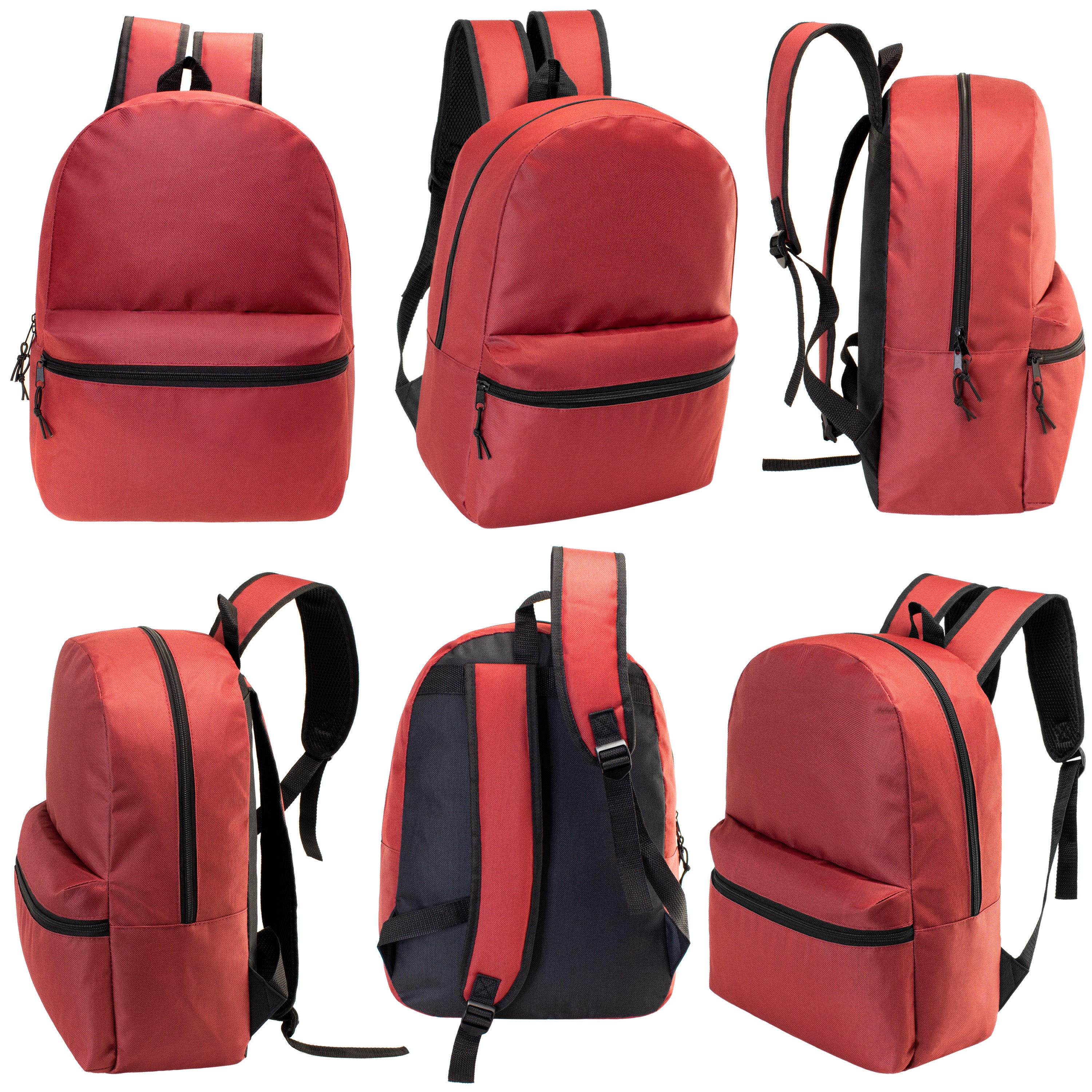 12 Wholesale 18.5" Basic Backpacks in 6 Colors & Your Choice of 12 Winter Item Sets - Wholesale Care Package: Homeless, Emergency, Charity