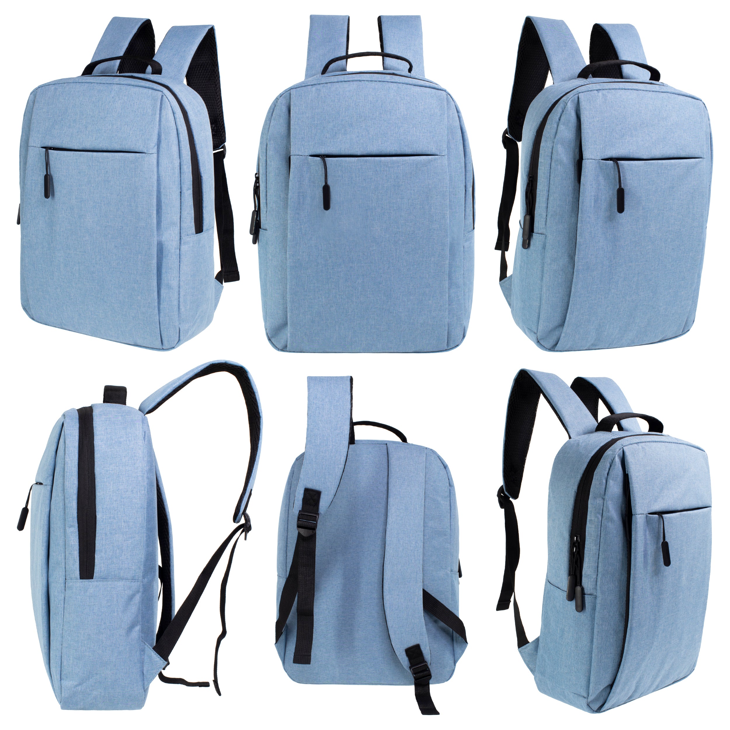 16" Wholesale Premium Backpacks in 3 Assorted Colors - Wholesale Bookbags Case of 24