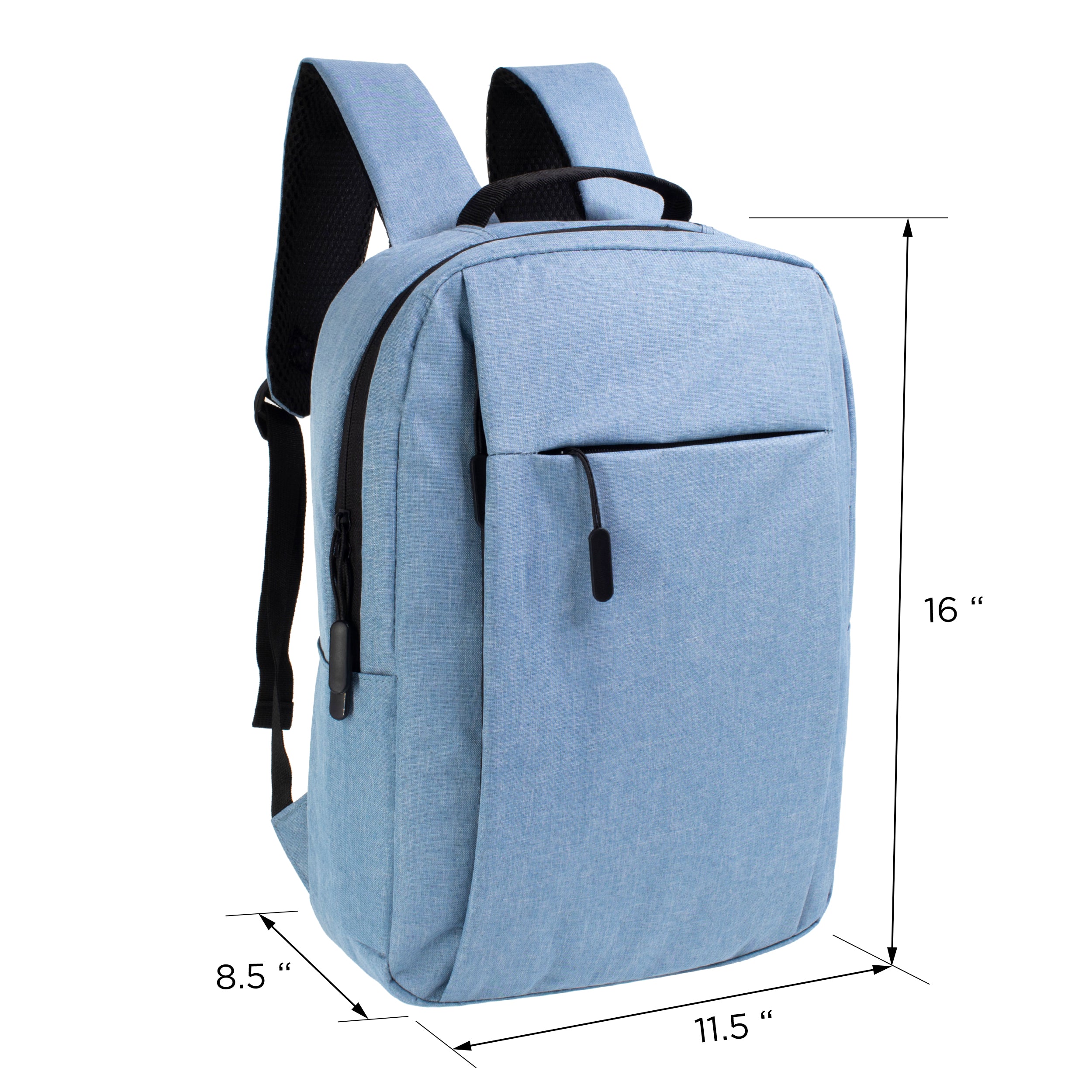 16" Wholesale Premium Backpacks in 3 Assorted Colors - Wholesale Bookbags Case of 24