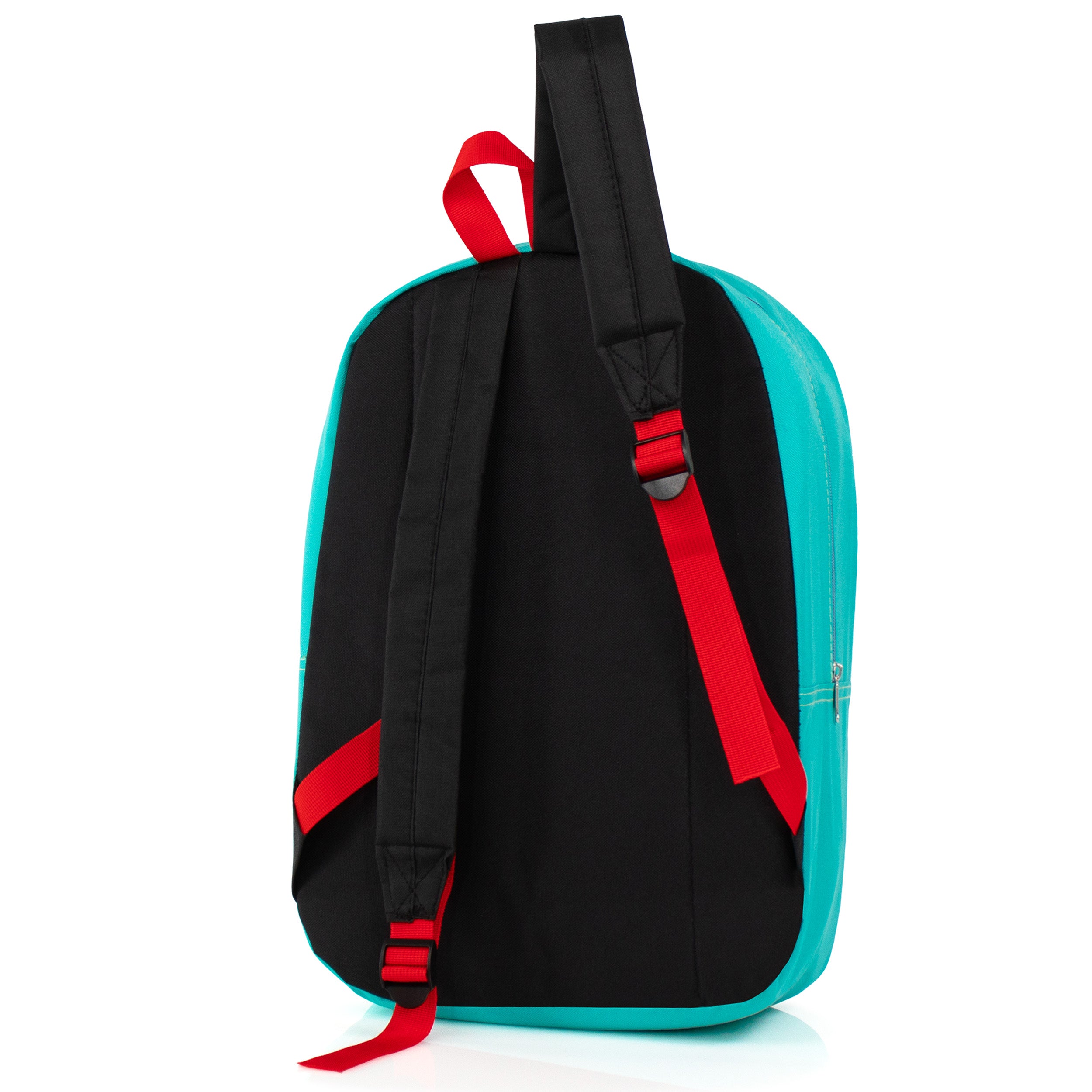 17" Multi Color Basic Wholesale Backpacks with a Diamond Patch & Padded Back - Bulk Case of 24