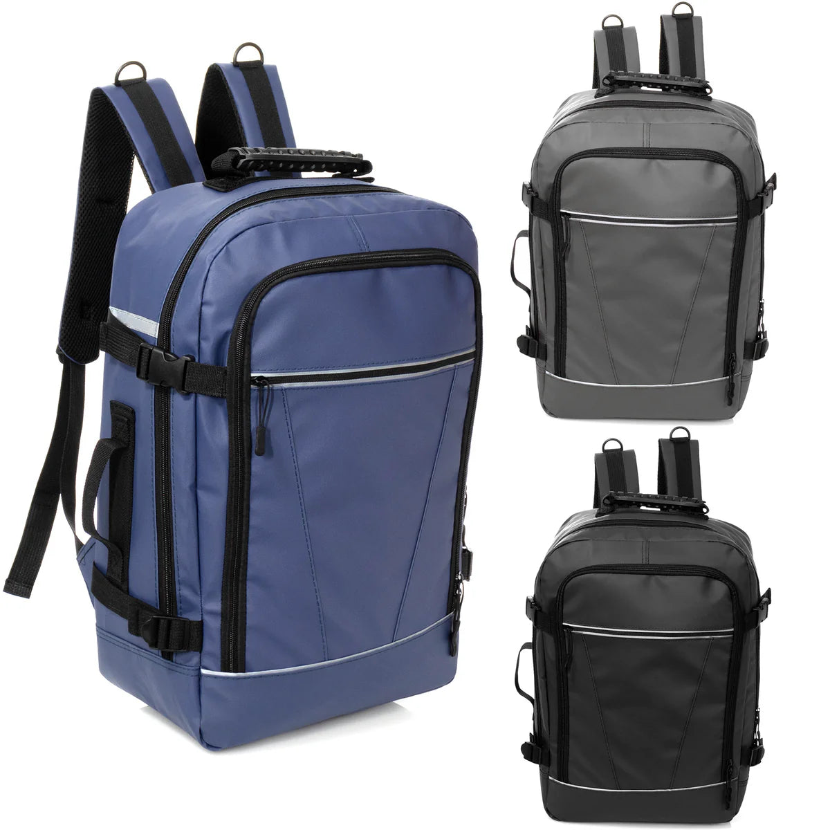 18" Deluxe Wholesale Backpack in 3 Colors Padded Back - Bulk Case of 12