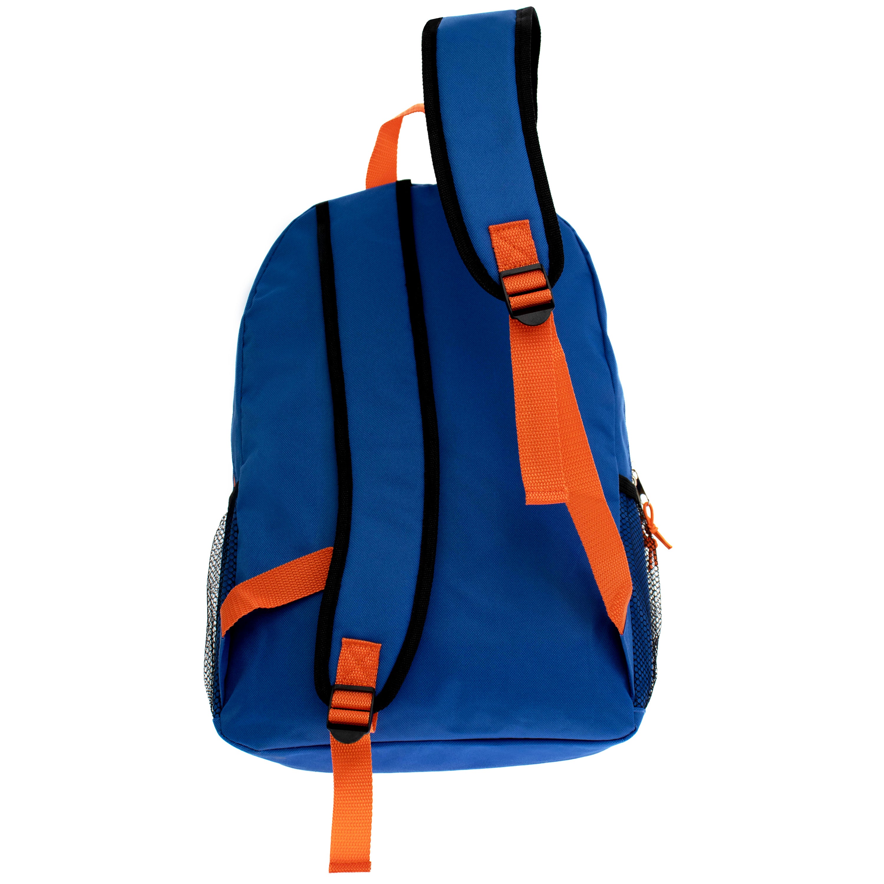 12 Bungee Style 17" Wholesale Backpacks in Assorted Colors & 12 Bulk School Supply Kits of Your Choice