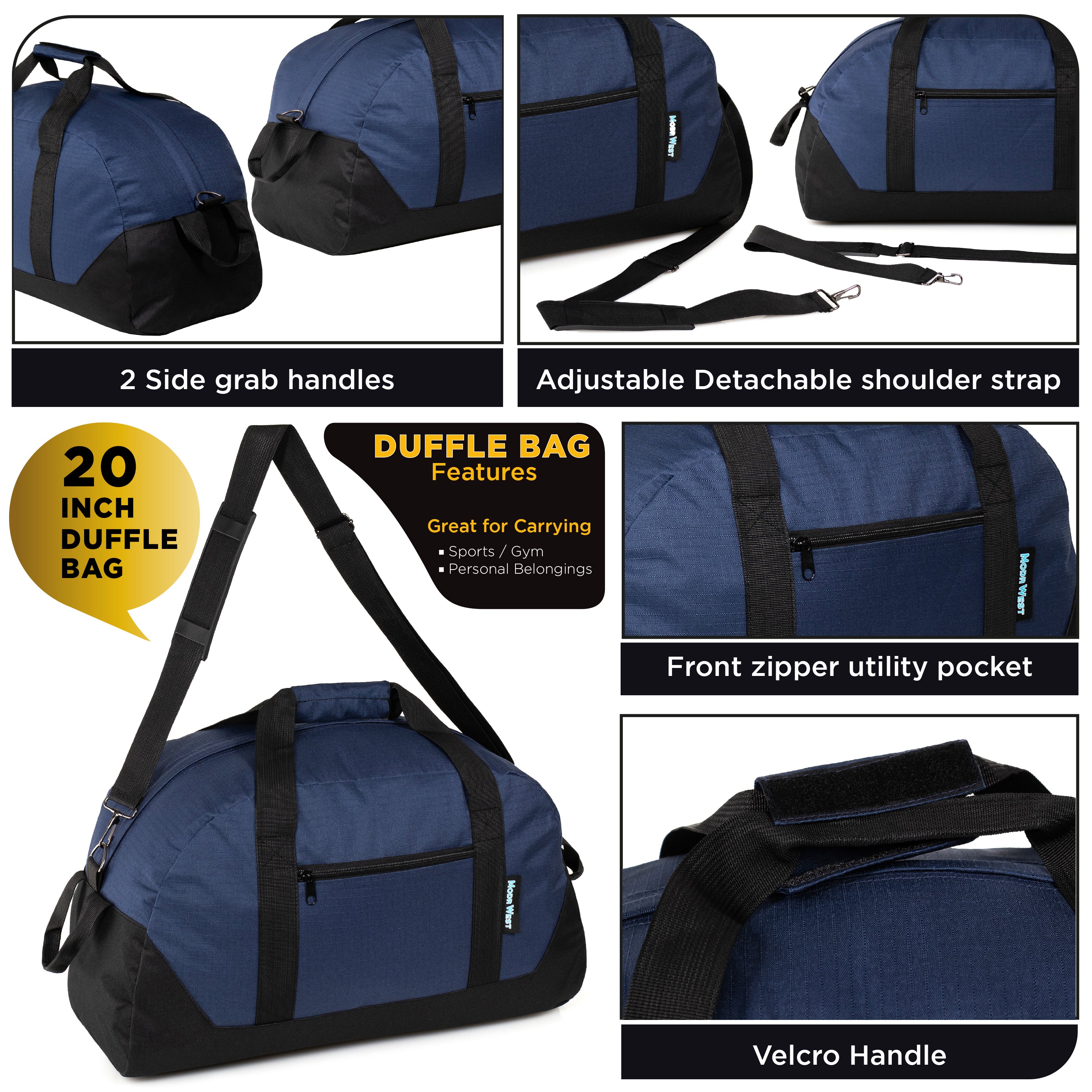 20" Wholesale Duffle Bag Assorted Colors  - Bulk Case of 24