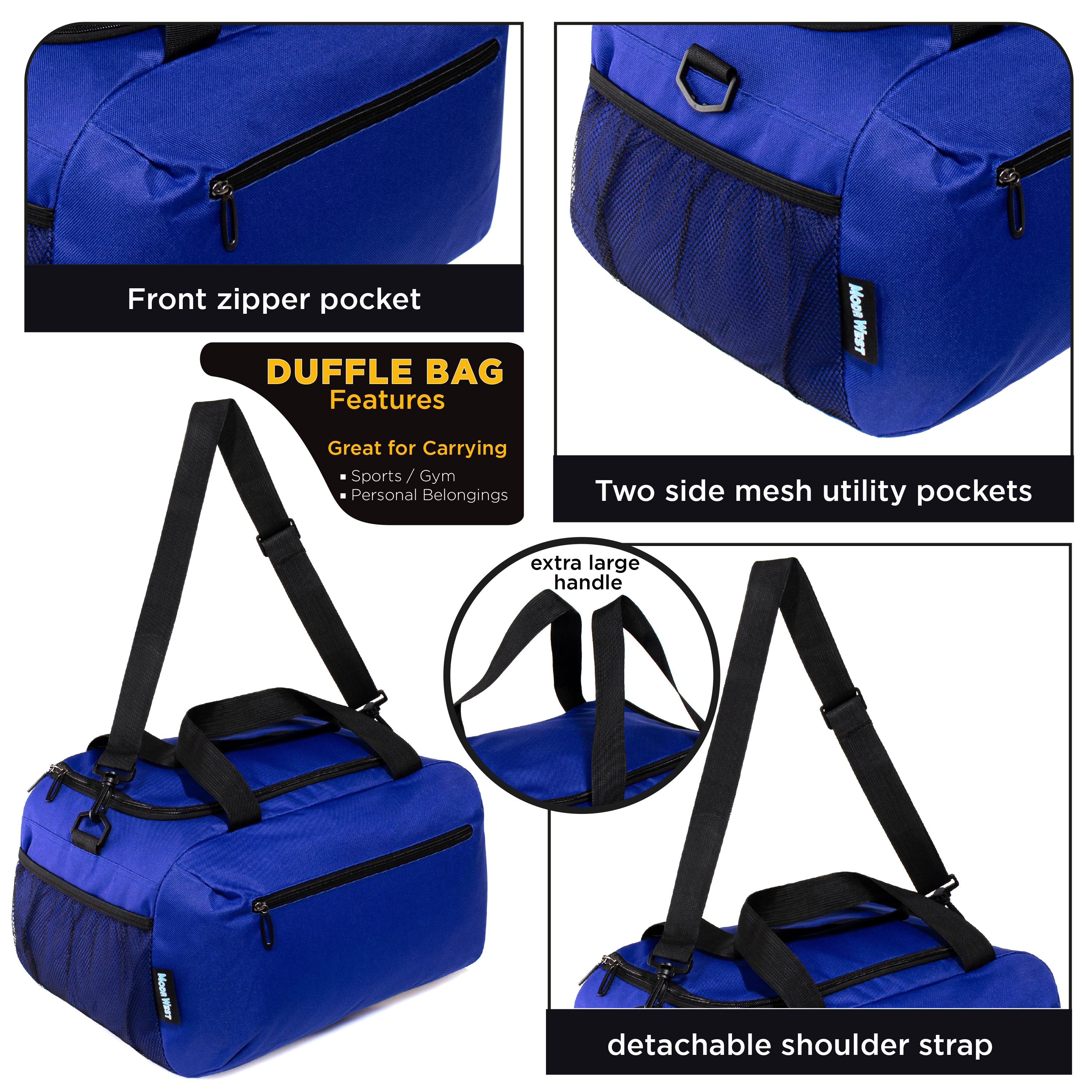 18" Wholesale Duffle Bag Assorted Colors  - Bulk Case of 24