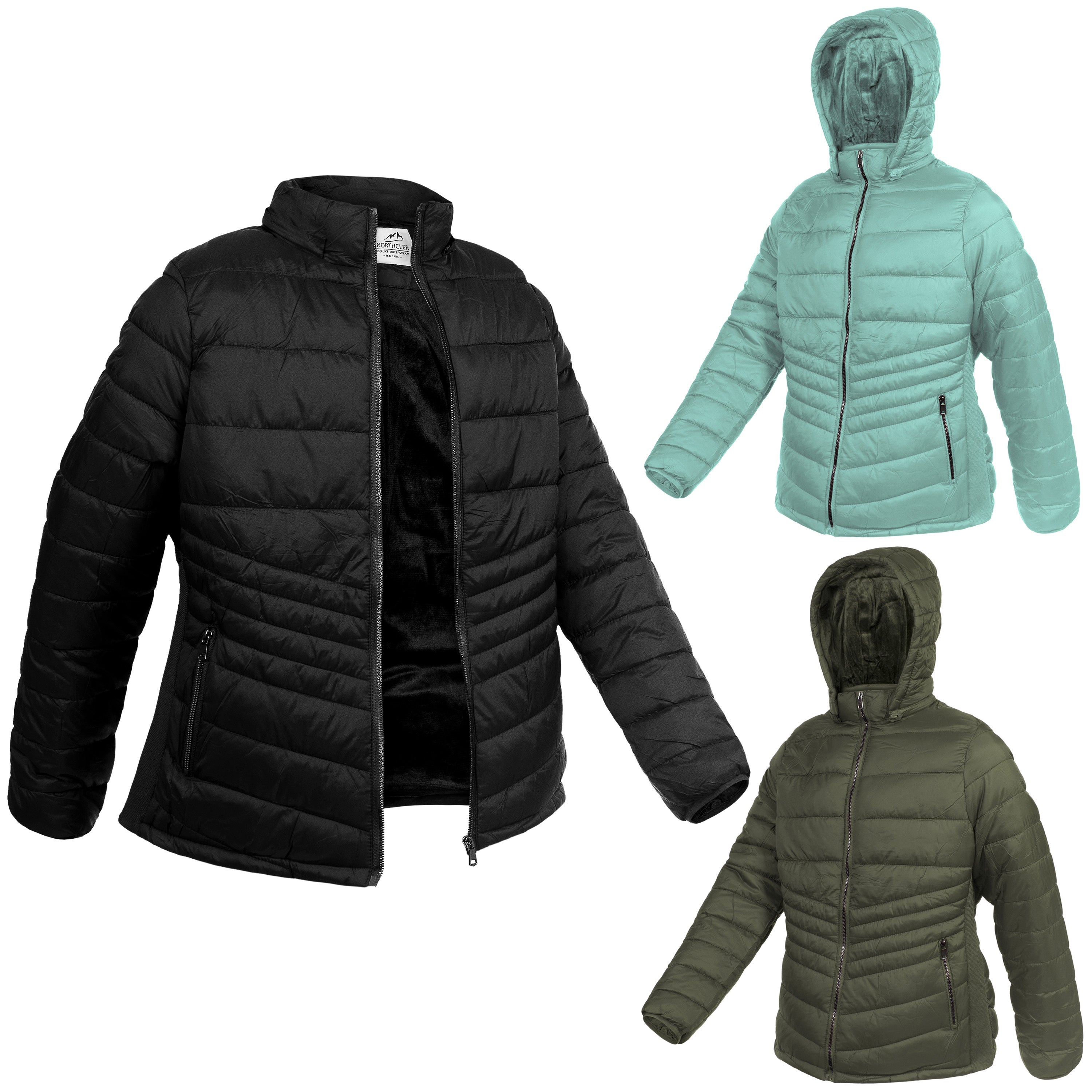 Women's Puffer Wholesale Coats in Assorted Colors & Plus Sizes - Bulk Case of 18 Jackets