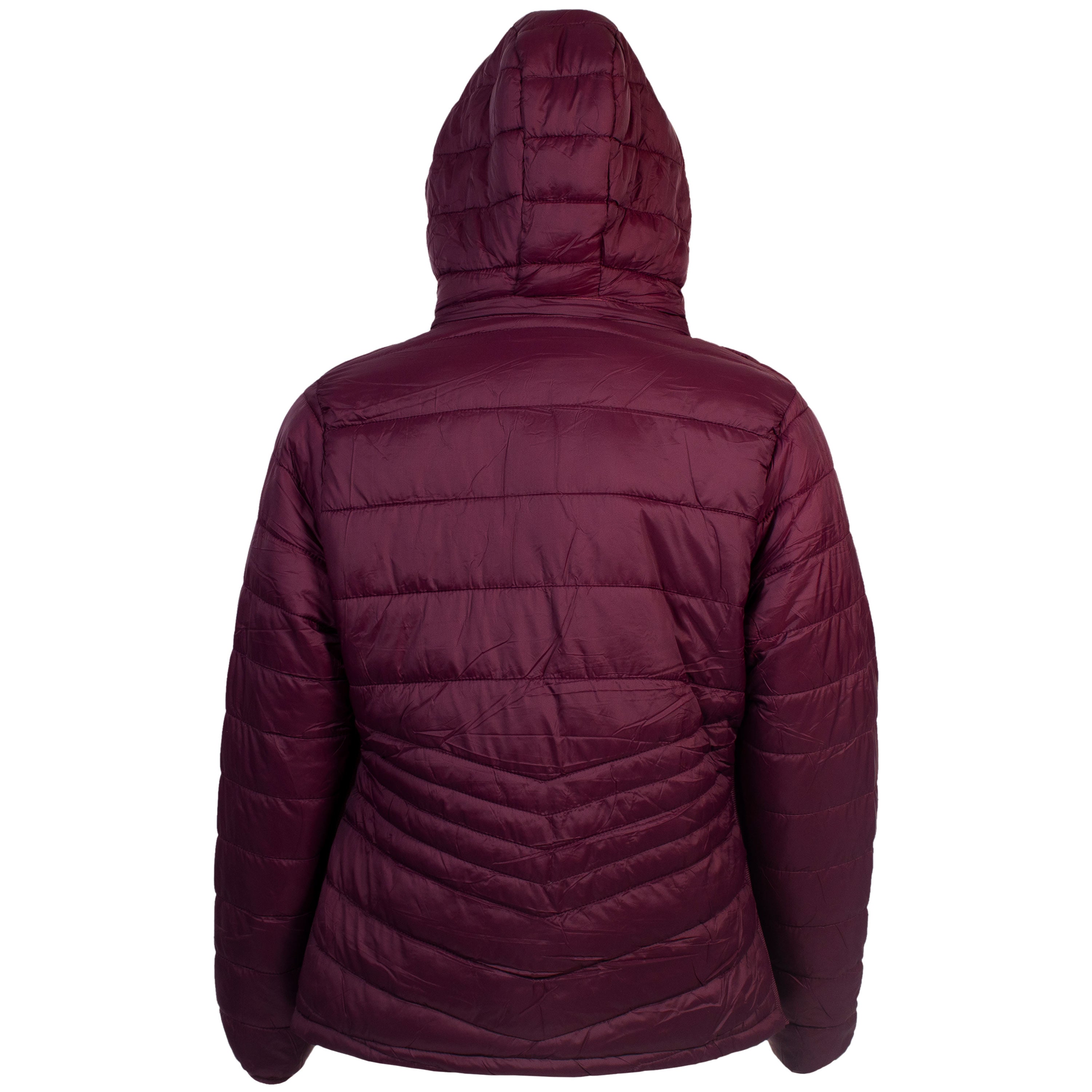 Women's Wine Soft Puffer Wholesale Coats in Assorted Plus Sizes - Bulk Case of 12 Jackets