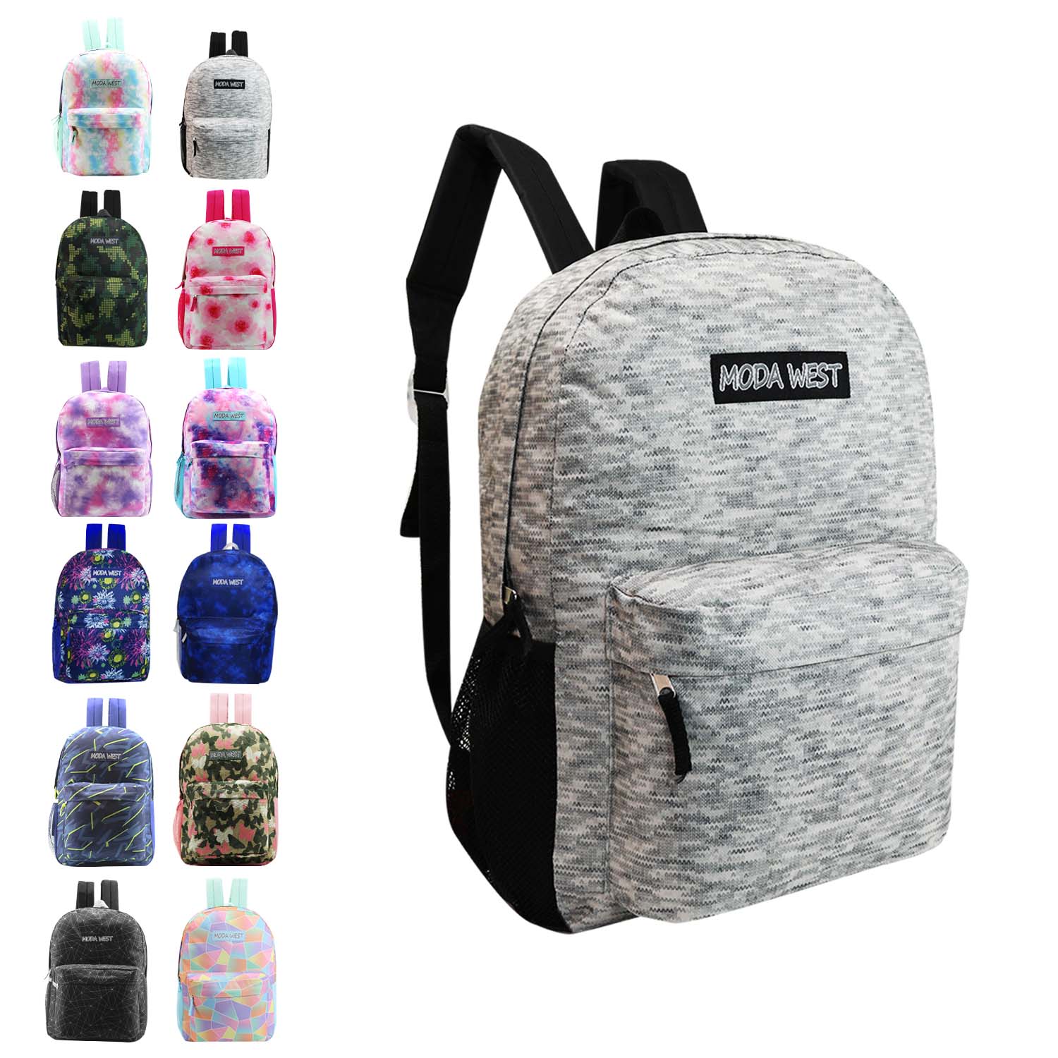 12 Printed 17" Backpacks & Your Choice of 12 Winter Item Sets - Wholesale Care Package: Homeless, Emergency, Charity