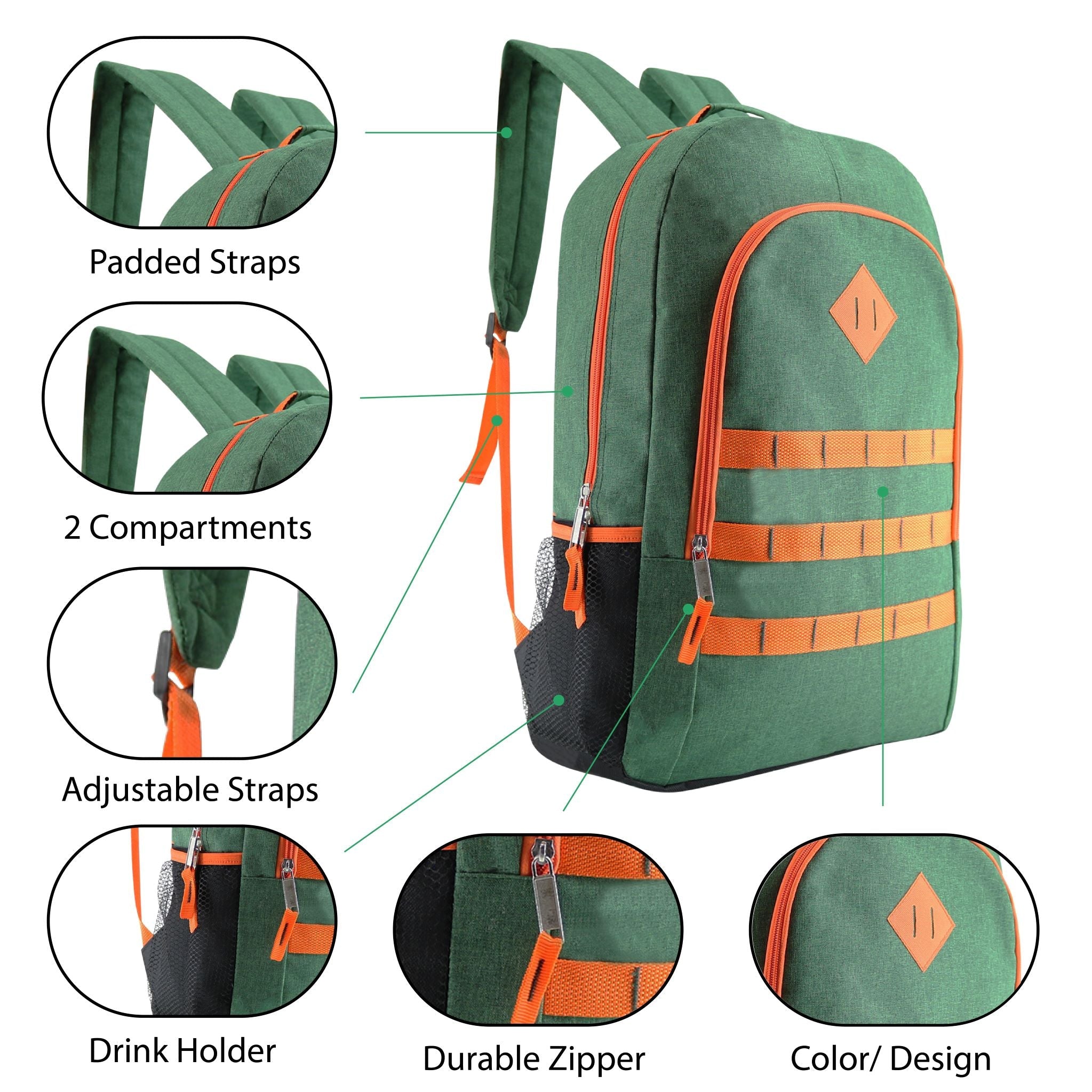 12 Premium 19" Backpacks & Your Choice of 12 Bulk Winter Item Sets - Wholesale Care Package: Homeless, Emergency, Charity