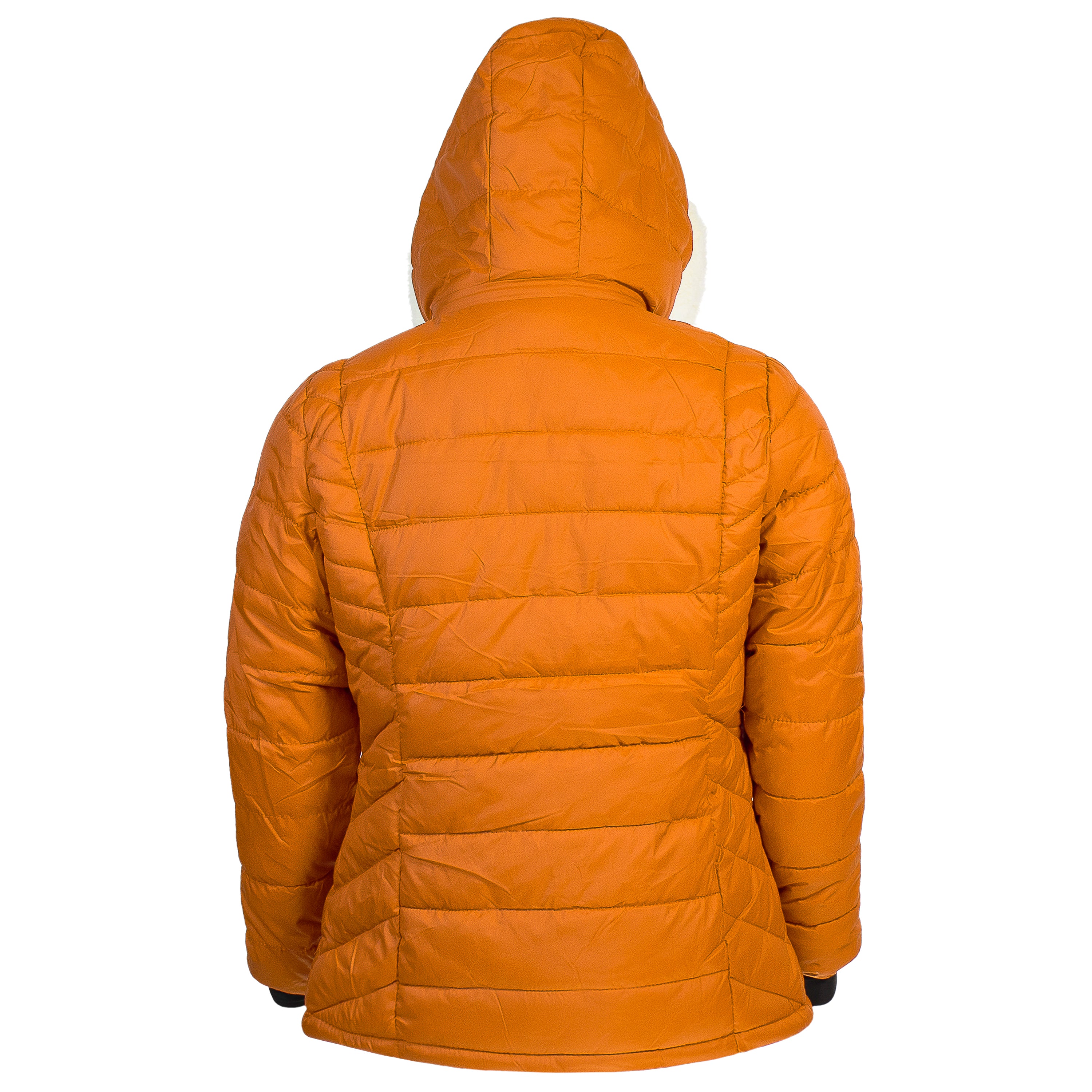 Women's Warm Wholesale Puffer Coats in Orange in Assorted Sizes - Bulk Case of 12 Winter Jackets