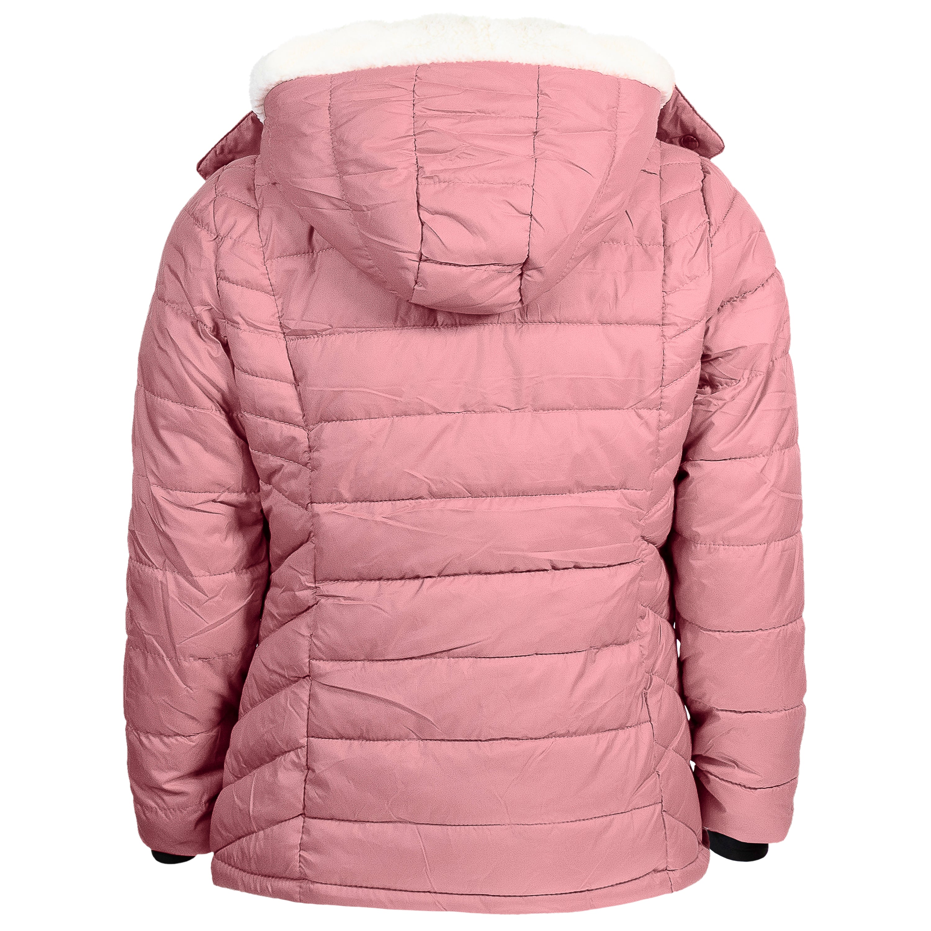 Women's Warm Wholesale Puffer Coats in Pink in Assorted Sizes - Bulk Case of 12 Winter Jackets