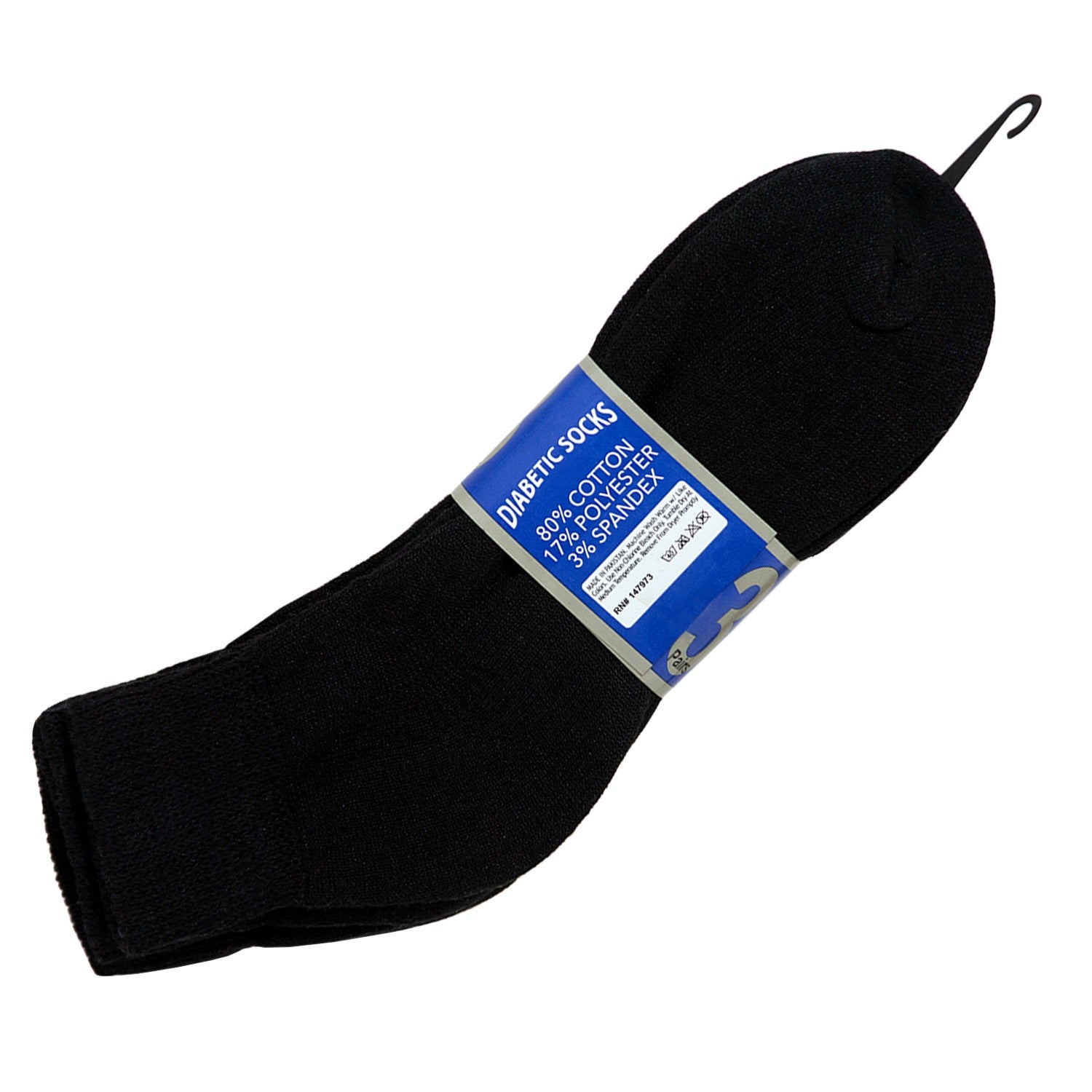 Unisex Ankle Wholesale Diabetic Sock, Size 10-13 in 3 Assorted Colors - Bulk Case of 120 Pairs