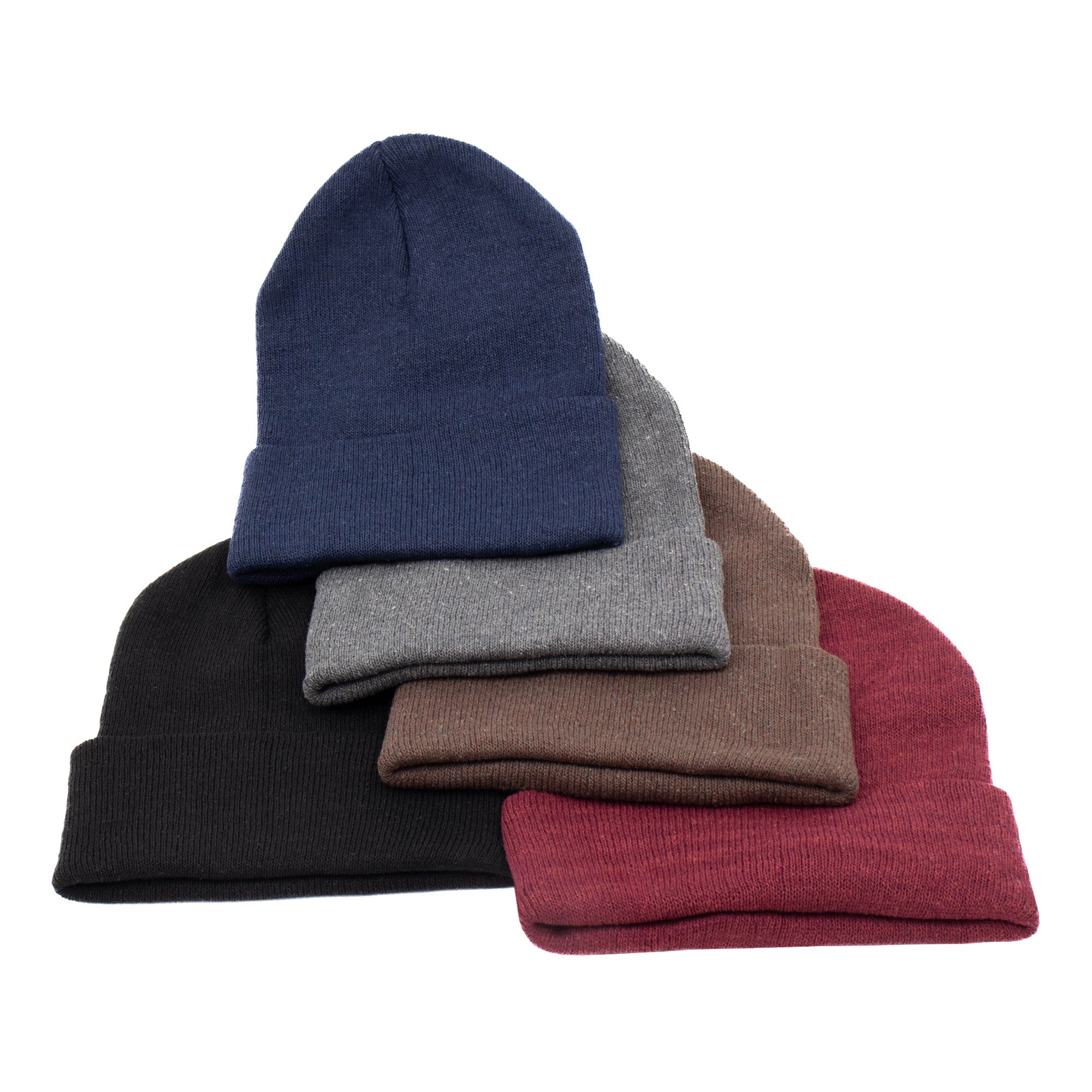 Unisex Winter Wholesale Beanie in 5 Assorted Colors - Bulk Case of 48