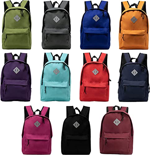 24 pack 17" Reflective Wholesale Backpack in Assorted Colors - Bulk Case of 24