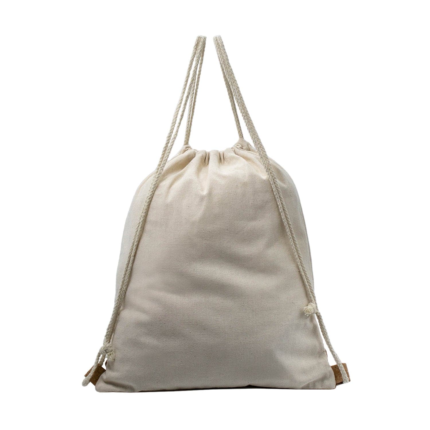 16" Drawstring Wholesale Backpack in Natural with Cork - Bulk Case of 100