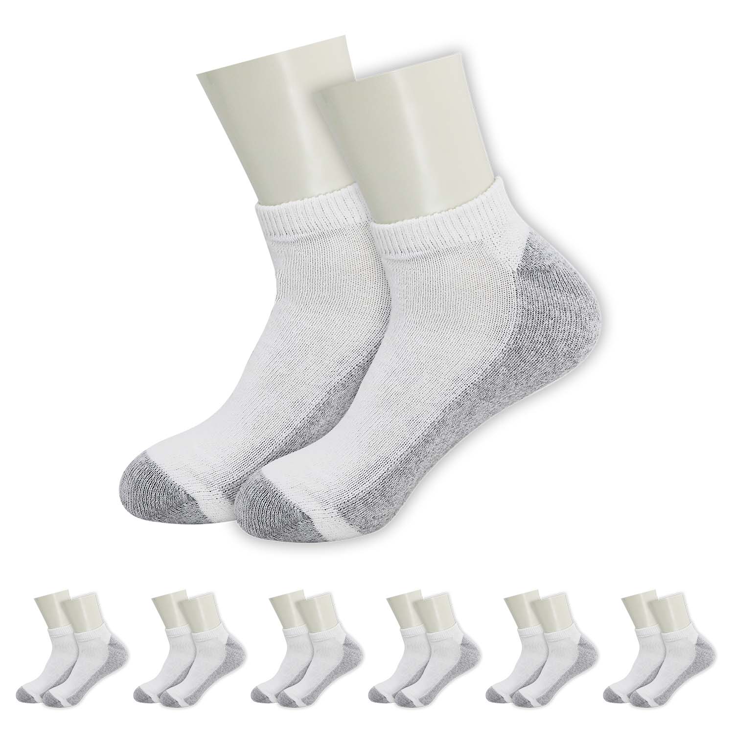 Men's Low Cut Wholesale Sock, Size 10-13 In White - Bulk Case of 120 Pairs