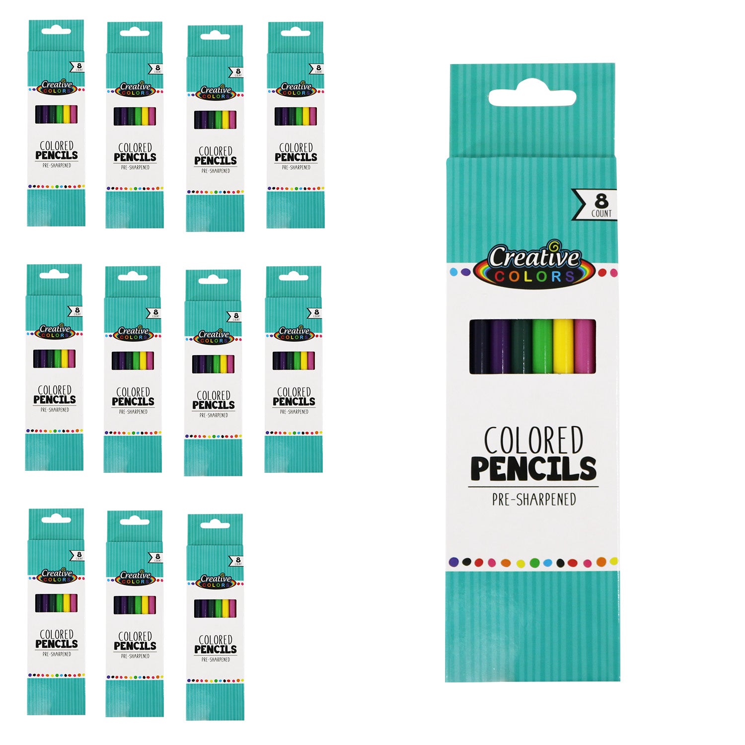 Bulk School Colored Pencils 7 Pre-Sharpened 10 Colors - DollarDays